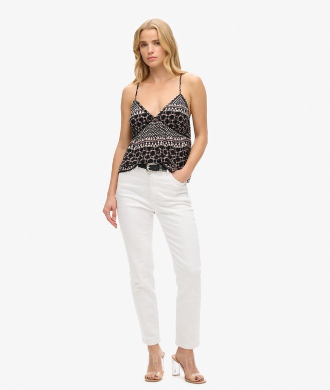 Tryckt vävd cami-top Tryckt vävd cami-top