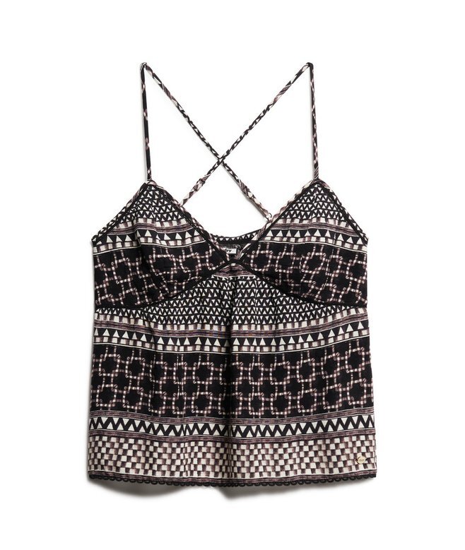 Tryckt vävd cami-top Tryckt vävd cami-top