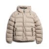 Tweed-sportjacka med huva som puffar Tweed-sportjacka med huva som puffar