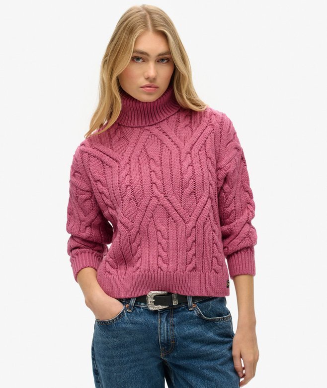 Twist Cable Knit Polo Neck Jumper Twist Cable Knit Polo Neck Jumper