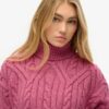 Twist Cable Knit Polo Neck Jumper Twist Cable Knit Polo Neck Jumper