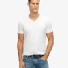 V-ringad slub-Shorts-T-shirt med korta ärmar