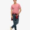 V-ringad slub-Shorts-T-shirt med korta ärmar