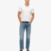 V-ringad slub-Shorts-T-shirt med korta ärmar