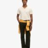 V-ringad slub-Shorts-T-shirt med korta ärmar V-ringad slub-Shorts-T-shirt med korta ärmar