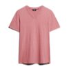 V-ringad slub-Shorts-T-shirt med korta ärmar