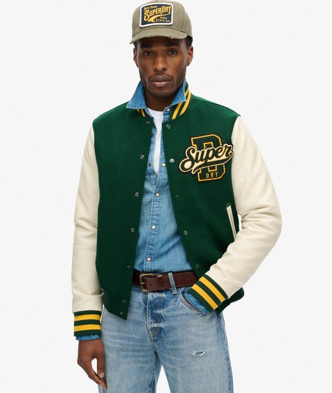 Varsity-bomberjacka i ull Varsity-bomberjacka i ull