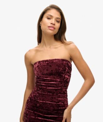 Velvet Bandeau Mini Klänning