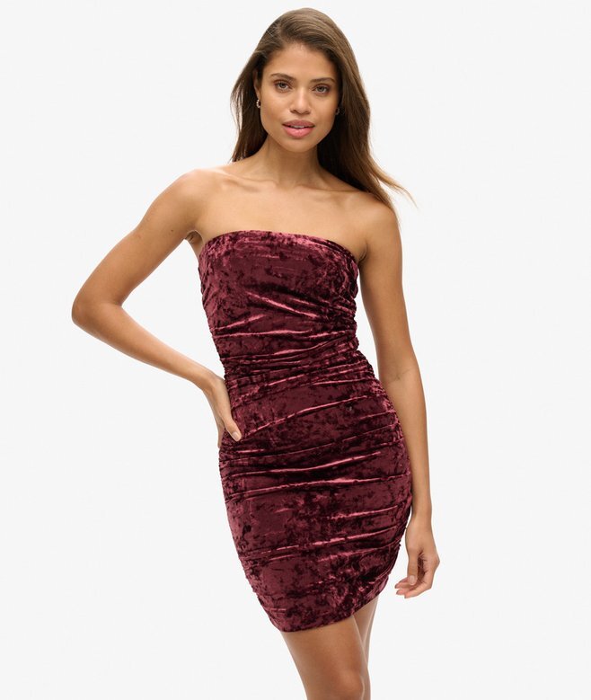 Velvet Bandeau Mini Klänning Velvet Bandeau Mini Klänning