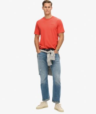 Överfärgad T-shirt med logo i lös passform