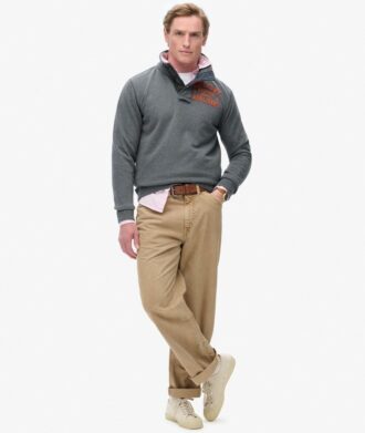 Vintage Athletic Half Button Sweatshirt