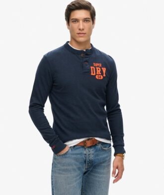 Vintage Athletic långärmad Henley-tröja Vintage Athletic långärmad Henley-tröja