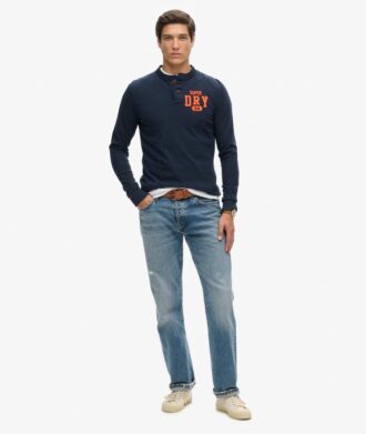 Vintage Athletic långärmad Henley-tröja Vintage Athletic långärmad Henley-tröja