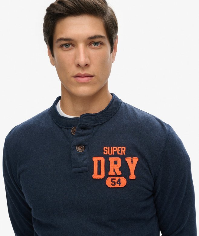 Vintage Athletic långärmad Henley-tröja Vintage Athletic långärmad Henley-tröja
