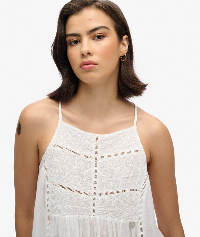 Vintage-cami-top med spetsok Vintage-cami-top med spetsok