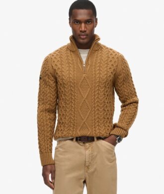 Vintage Jacob Cable Knit Half Zip Jumper