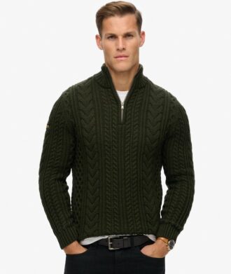 Vintage Jacob Cable Knit Half Zip Jumper