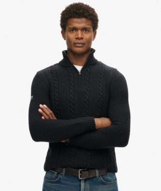 Vintage Jacob Cable Knit Half Zip Jumper