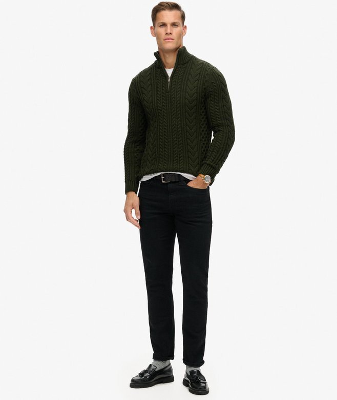 Vintage Jacob Cable Knit Half Zip Jumper Vintage Jacob Cable Knit Half Zip Jumper