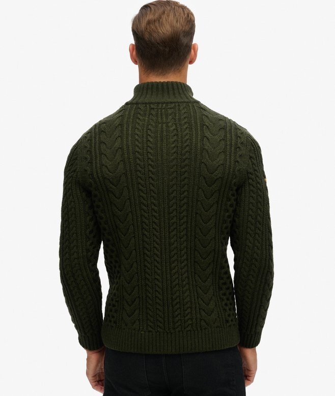 Vintage Jacob Cable Knit Half Zip Jumper Vintage Jacob Cable Knit Half Zip Jumper