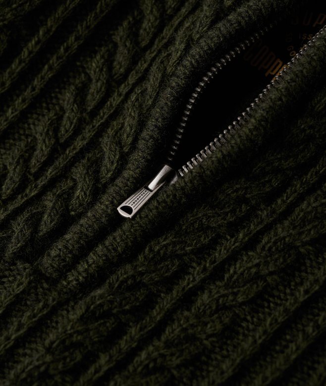 Vintage Jacob Cable Knit Half Zip Jumper Vintage Jacob Cable Knit Half Zip Jumper