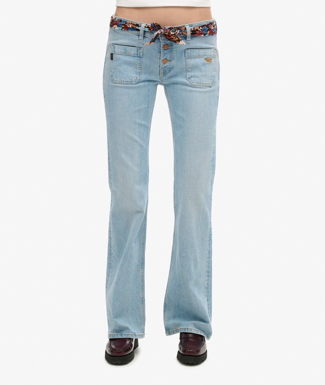 Vintage-jeans i Organic Cotton med låg midja och smal utsvängd passform Vintage-jeans i Organic Cotton med låg midja och smal utsvängd passform