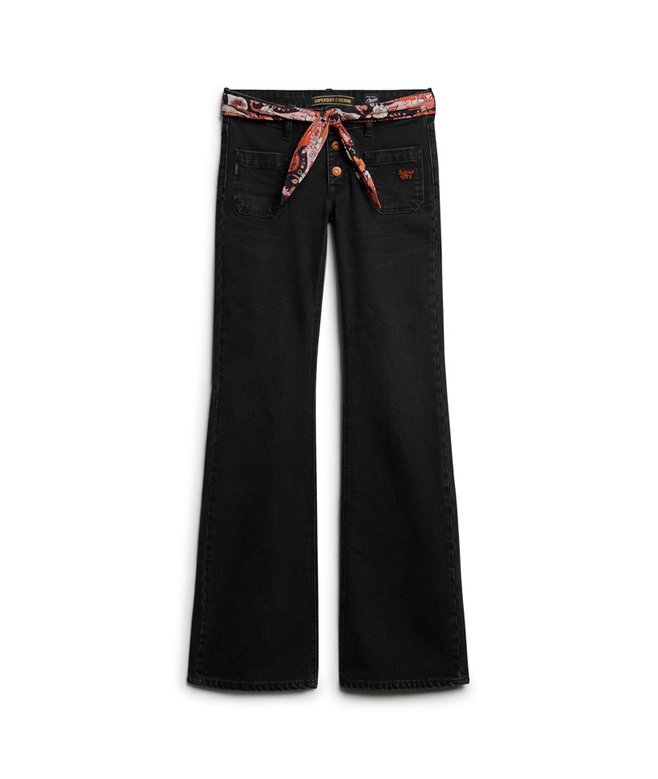 Vintage-jeans i Organic Cotton med låg midja och smal utsvängd passform Vintage-jeans i Organic Cotton med låg midja och smal utsvängd passform