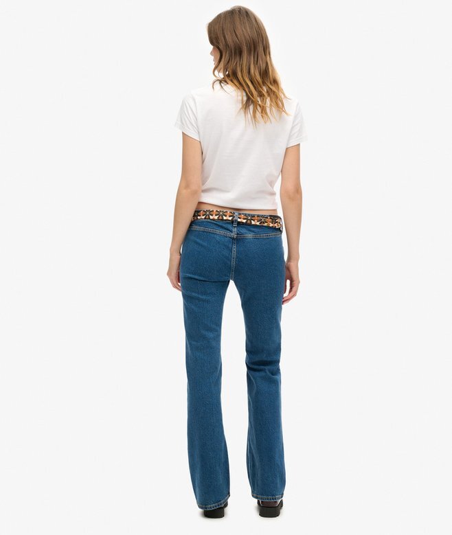 Vintage-jeans i Organic Cotton med låg midja och smal utsvängd passform Vintage-jeans i Organic Cotton med låg midja och smal utsvängd passform