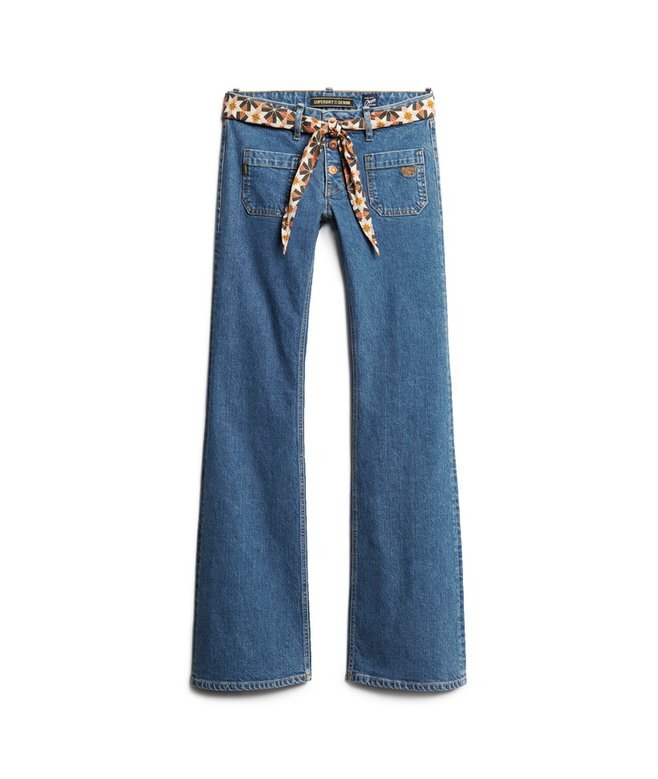 Vintage-jeans i Organic Cotton med låg midja och smal utsvängd passform Vintage-jeans i Organic Cotton med låg midja och smal utsvängd passform