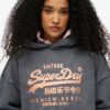Vintage-logotyp Metallic Relaxed Hoodie