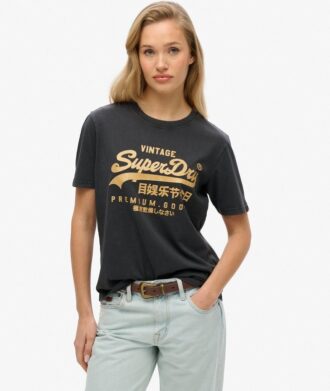 Vintage-logotyp Metallic Relaxed T-shirt Vintage-logotyp Metallic Relaxed T-shirt