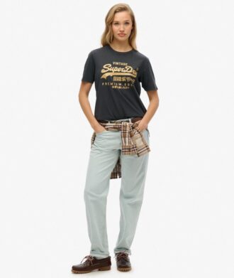 Vintage-logotyp Metallic Relaxed T-shirt Vintage-logotyp Metallic Relaxed T-shirt