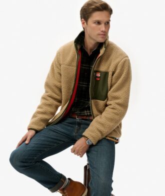 Vintage Retro Borg Fleece-jacka