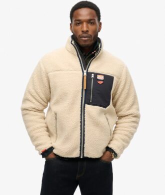 Vintage Retro Borg Fleece-jacka Vintage Retro Borg Fleece-jacka