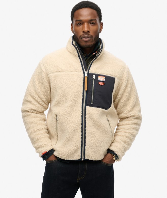 Vintage Retro Borg Fleece-jacka Vintage Retro Borg Fleece-jacka