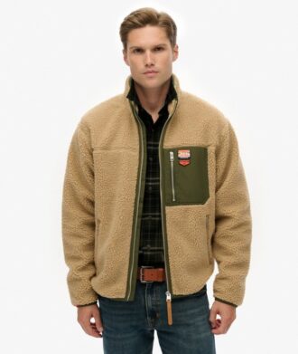 Vintage Retro Borg Fleece-jacka