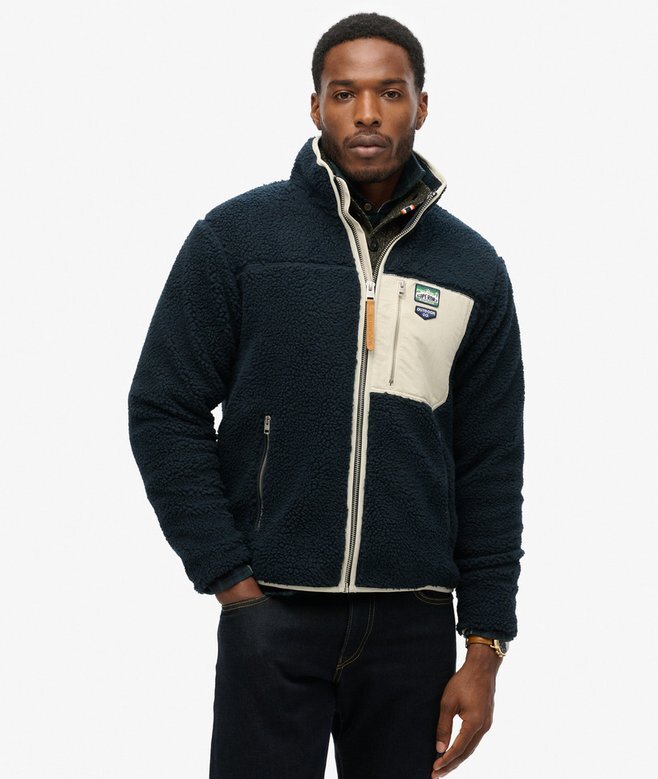 Vintage Retro Borg Fleece-jacka Vintage Retro Borg Fleece-jacka