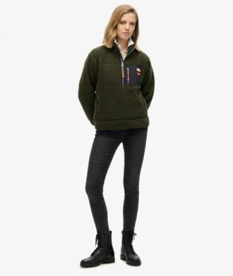 Vintage Retro Half Zip Fleece Jumper