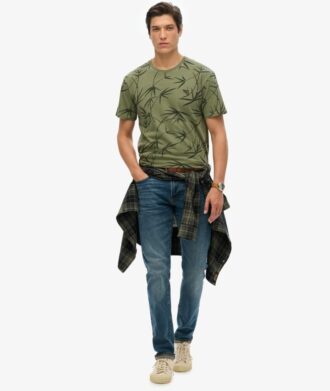 Vintage-T-shirt med överfärgat tryck
