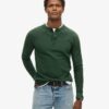Vintage-texturerad Henley-tröja Vintage-texturerad Henley-tröja