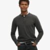 Vintage-texturerad Henley-tröja Vintage-texturerad Henley-tröja