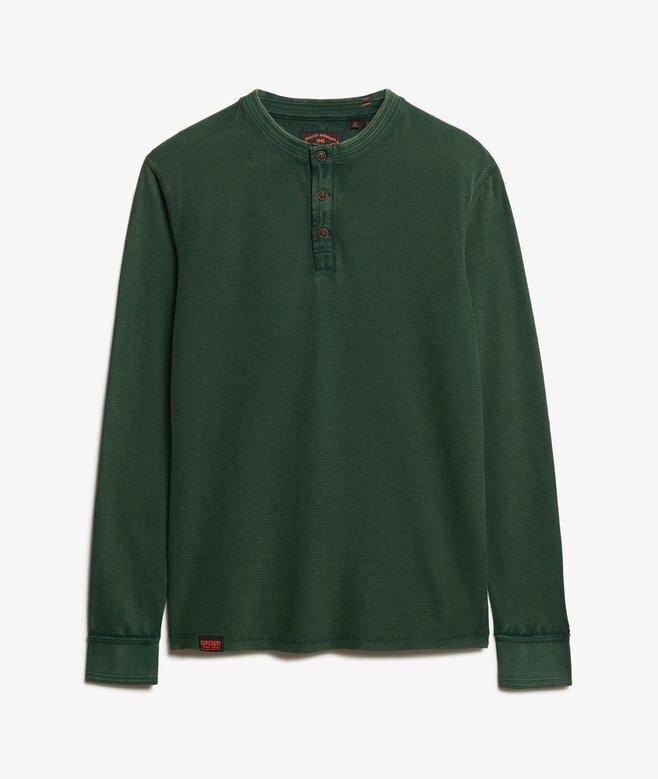 Vintage-texturerad Henley-tröja Vintage-texturerad Henley-tröja